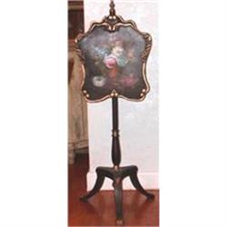 Victorian Floral Handpainted Wood Firescreen #1504908