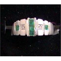 Vintage Italian 14kt White Gold & Emerald Ring #1504935