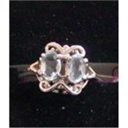 Vintage 14kt  White Gold and Aquamarine Ring #1504941