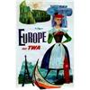 Original TWA Europe Poster by Klein #1505327