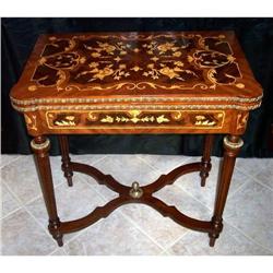 LOUIS XVI STYLE MARQUETRY INLAID GAMING TABLE #1516909
