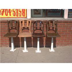 Set of 4 Old Cafe Stools  #1517020