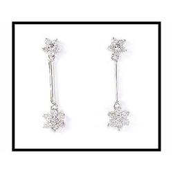 18K White Gold Diamond Dangle Earrings(was #1517027