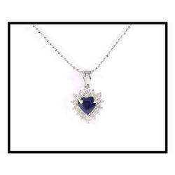 Estate Sapphire Diamond Heart 18K Pendant(was #1517033