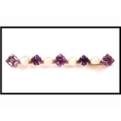 Antique Amethyst Pearl Pin(was $760) #1517035