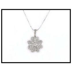 FLORAL DESIGN WHITE GOLD PENDANT #1517036