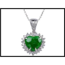 PRECIOUS JADE HEART DIAMOND PENDANT (Was $ 400)#1517046