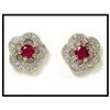 Image 1 : 18K YELLOW GOLD FLORAL RUBY DIAMOND #1517051