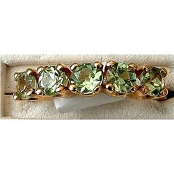 14 K.GOLLD RING WITH GREEN GARNETS #1517109