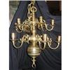 Image 1 : 19th c Two-Tier Dutch Brass Chandelier #1517126