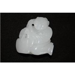 Carved  White Jade  Boy #1517179