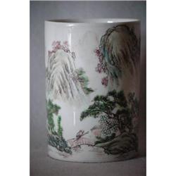 Chinese  Famille  Roce  Porcelain  Pen  Holder #1517210