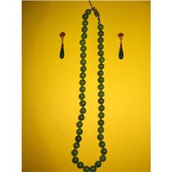 JADE BEAD NECKLACE WITH EARRINGS #1517251