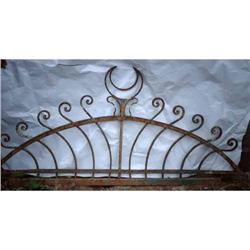 Antique Wrought Iron Wall Decor, Crescent Top #1517376