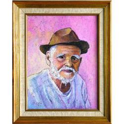 ORIG OIL PAINTING PORTRAIT MAN WITH WHITE BEARD#1517402