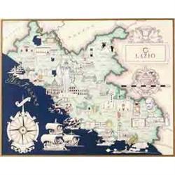 Lazio Map by Nicouline,1939,  A, Linen #1517775