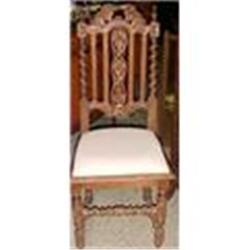 SET SIX  ANTIQUE OAK DINING CHAIRS #1528651