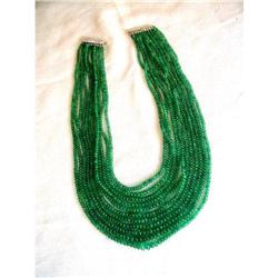 EMERALD BEAD NECKLACE~591 CARATS/ WHITE GOLD #1528757