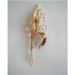 PARIS 18K "LILY of the VALLEY" SIGNED KIRBY PIN#1528759