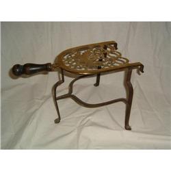 Brass and wrought iron trivet with turned #1528767