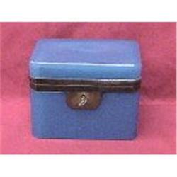 Blue Opaline glass Jewelry Box with original #1528781