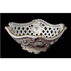 Large Oval Open Work Basket by Herend #1528790