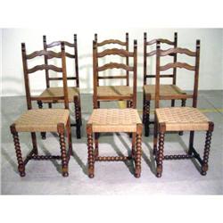217 - Set of 6 French Ladderback Chairs #1528803
