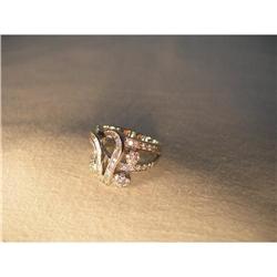 Estate 18K WG Gold Diamond Floral Heart Band #1528852