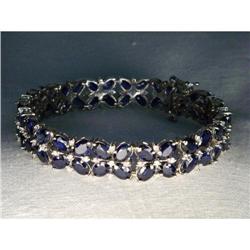 14K WG Gold Sapphire Diamond Floral Bracelet  #1528862