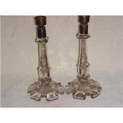 Antique Glass Candlesticks #1528973