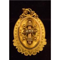 Antique Victorian Rose Yellow Gold Mourning #1528988