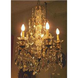 5 Lights French bronze  crystal chandelier #1529126