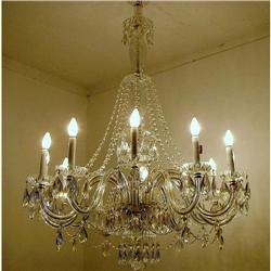 Large Georgian full Lead Crystal Chandelier  #1529129