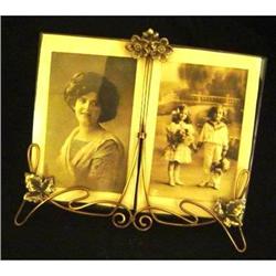 Art-Nouveau Brass Wire Double Frame #1529141