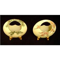 Pair of Antique Satsuma Footed Baskets #1529145