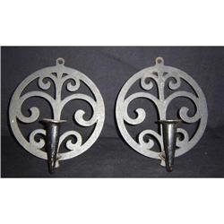 Pair of Antique Wrought-Iron Sconces #1529153