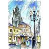 Image 1 : "Moscow street" cool Avant-Garde's watercolor. #1540298