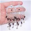 Image 1 : STERLING SILVER Estate RARE GARNET Earrings WOW#1540464