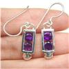 Image 1 : STERLING SILVER Estate AMETHYST PEARL Earrings #1540466