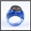 Image 1 : 18K White Gold Blue Color Crystal Diamond Ring #1540558