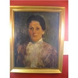 Antique Oil portrait of woman #1540651