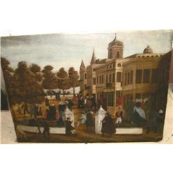 Antique Primitive 18th Century Oil Painting OOC#1540672