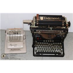 UNDERWOOD NO.10 TYPEWRITER, WITH 1962 PAYMASTER