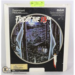 VINTAGE 1981 FRIDAY THE 13TH VIDEO DISK