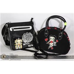 TWO BETTY BOOP BLACK PURSES