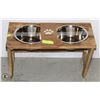 Image 1 : NEW LARGE SOLID WOOD RAISED DOG DISH HOLDER