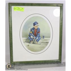 FRAMED JOAN HEALEY PRINT "TIME OUT" SIGNED WITH