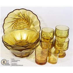 BOX WITH ASSORTED DEPRESSION GLASSWARE