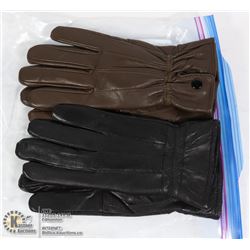2PK LADIES LEATHER GLOVES LARGE