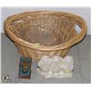 Image 1 : WICKER BASKET WITH HOME DECOR